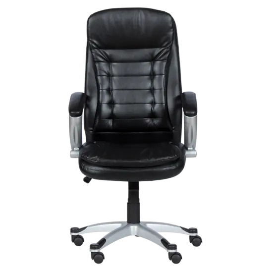 Директорски стол АЛБЕРТ- симка отпред, черен цвят, еко кожа