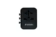 Адаптер Verbatim UTA-02 Universal Travel Adapter with 1 x USB-C PD 20W  1 x USB-A QC 3.0