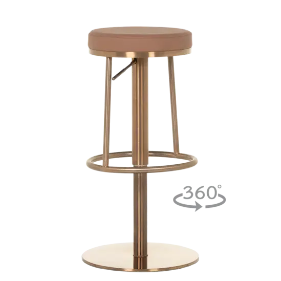 Бар стол ЧЕСТЪР- снимка отпред, цвят корал