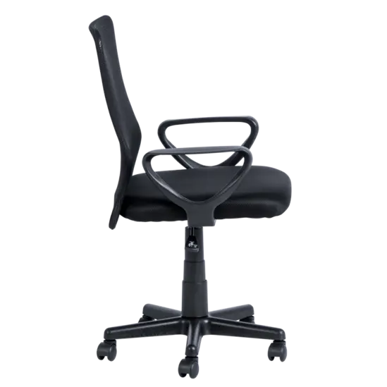 Работен стол НАДЯ- черен цвят, фиксирани подлакътници