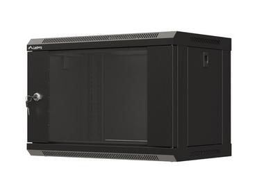 Комуникационен шкаф Lanberg rack cabinet 19' wall-mount 6U/540x350 (flat pack) with glass door black