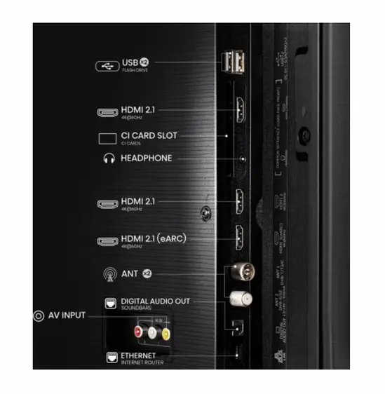 Телевизор Hisense 55' E7Q, 4K Ultra HD 3840x2160, QLED, Quantum Dot, HDR 10+, HLG, Dolby Vision, DTS Virtual X, Smart TV, WiFi, Light Sensor, BT, Anyview Cast, 3xHDMI, 2xUSB, LAN, CI+, DVB-T2CS2, Black