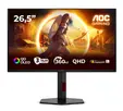 Монитор AOC Q27G4SDR, 26.5" QD-OLED, 2560x1440@360Hz, 0.03ms GtG, 1000cd m/2, 1.5M:1, Adaptive Sync, FlickerFree, Low Blue Light, Tilt, Height Adjust, Pivot, Swivel, 2xHDMI, DP, USB hub