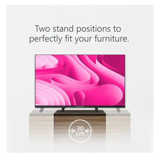 Телевизор Thomson Smart FHD TV 32'; Google TV; 1920 x 1080 (FHD), DLED, 60 Hz, DVB-TT2CSS2, Wi-Fi, Bluetooth, LAN, HDMI 3 (1.4), USB 2 (2.0), 12 Volt adapter included, Side Feet, Black