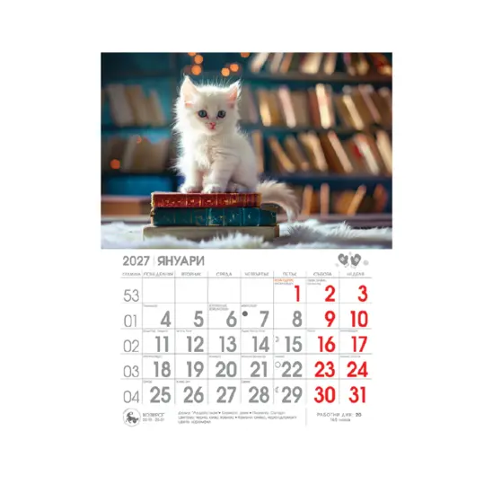 Стенен календар 8 листа Котенца