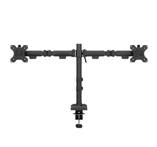 Стойка Neomounts Nero Double Flat Screen Desk Mount (phone holder+Quick-fix clamp/grommet)