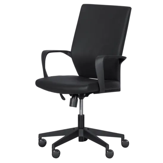 Работен стол НИКОЛА- черна полипропиленова база, фиксирани подлакътници