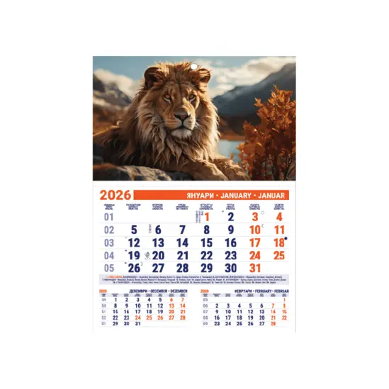 Работен календар РКМД - оранжев