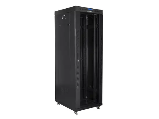 Комуникационен шкаф Lanberg rack cabinet 19' free-standing 37U600x800 (flat pack) with glass door lcd black v2