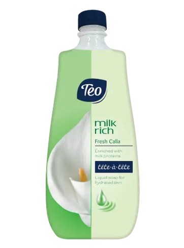Течен сапун ТЕО Milk Rich Fresh Calla пълнител, зелен 900 мл