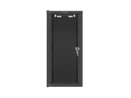 Комуникационен шкаф Lanberg rack cabinet 10' wall-mount 12U280x310 (flat pack) with glass door black