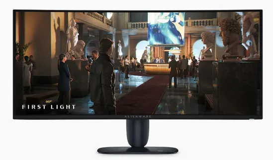 Монитор Dell Alienware AW3426DW, 34" QD-OLED 21:9, UW-QHD 3440x1440, AR, 99% DCI-P3, NVIDIA G-SYNC Compatible + AMD FreeSync, 280Hz, 0.03 ms GTG, 1,500,000:1, 300 cd/m2, HDR, VRR, HDMI, DP, USB Hub, Height Adjustable, Pivot, Swivel, Tilt, Black