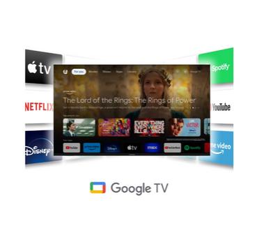 Телевизор Thomson Smart UHD TV 75'; Google TV; 3840 x 2160 (4K UHD), 4000:1, DLED, 60 Hz, DVB-T/T2/C/S/S2, HDR10, Wi-Fi, Bluetooth, LAN, HDMI 2 (2.0) + 2 (2.1), USB 2 (2.0) + 1 (3.0),Central Swivel Stand, Black