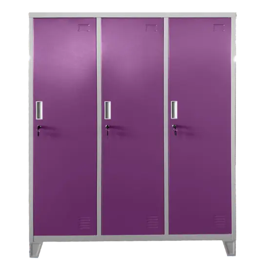 Метален гардероб детски BTL JZ с 3 отделени1 150x120x40 см- затворен, сниман отпред