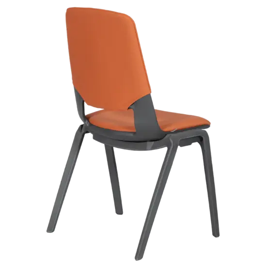 Посетителски стол ЛЕВЕНА-снимка отзад, оранжев