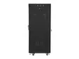 Комуникационен шкаф Lanberg rack cabinet 19' free-standing 27U  600x600 self-assembly flat pack with glass door LCD, black