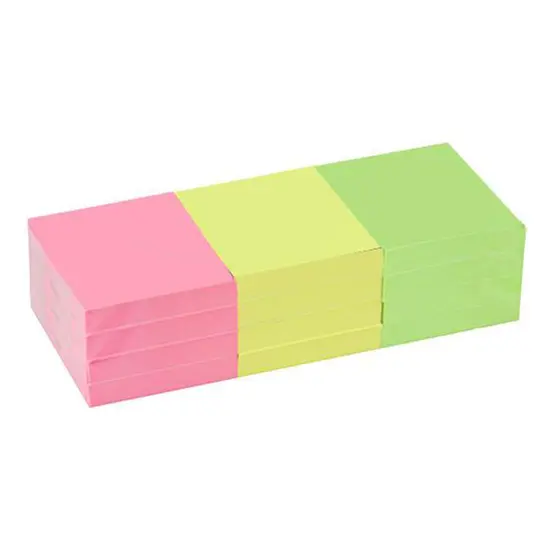 Самозалепващи листчета 50х40мм неон 12 бр 3 цвята