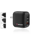 Зарядно устройство Verbatim Mini GaN Charger 70W 3 Port US plug with EU and UK adaptors
