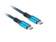Кабел Lanberg USB-C(M) - USB-C (M) 4.0 cable 0.5m 100W 8K 30Hz Black-Blue