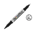 Перманентен маркер Flexoffice двувърх черен 0.4-1 mm