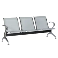 Посетителска пейка BTL 30- триместна, сива, метална, пейка