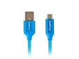 Кабел Lanberg USB MICRO-B (M)  -  USB-A (M) 2.0 cable 1.8m, blue premium QC 3.0