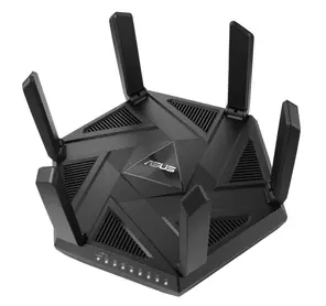 Рутер Asus Gaming Wireless Router, RT-AXE7800, AXE7800, Tri-Band, Quad-Core 1.7GHz CPU, 256MB512MB FlashRAM, 2.5G port, AiProtection Pro, Adaptive QoS, VPN Fusion, Instant Guard, IPTV, OFDMA, MU-MIMO, Beamforming, Link Aggregation, AiMesh, Black