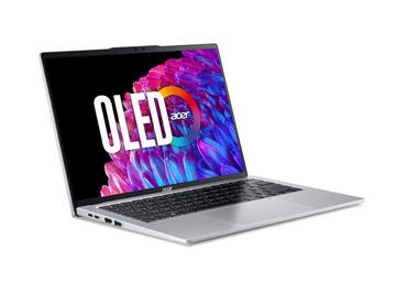 Лаптоп Acer Swift Go14, SFG14-73-56V2, Intel Core Ultra 5 125U (up to 4.3GHz, 12MB), 14' 3K (2880x1800) Cine Crystal OLED WQ2.8K 90Hz, 16GB DDR5(on bord) no slot, 1024GB, Intel Graphics, QHD Webcam, FPR, KB backlight, Wi-Fi 6E, BT 5.3, Win 11 Home, Pure S