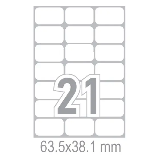 Самозалепващи етикети 63.5x38.1 21 бр.