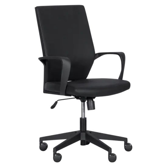 Работен стол НИКОЛА- снимка отстрани, черен цвят