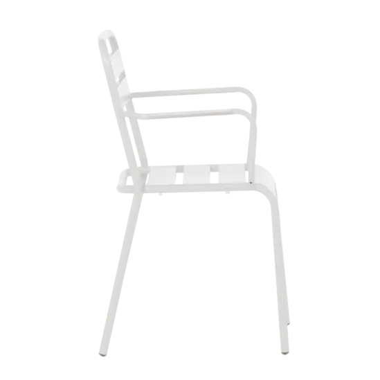 Градински стол ЛУНОРА- бял цвят на метала