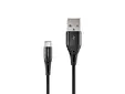 Кабел Natec USB-C(M) - USB-A (M) 2.0 cable 1m. Black LED nylon