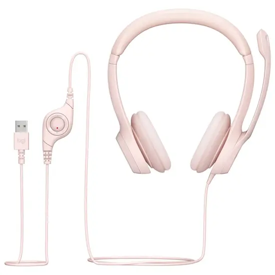 Слушалки Logitech H390 USB Computer Headset - ROSE - USB - NA - EMEA-914