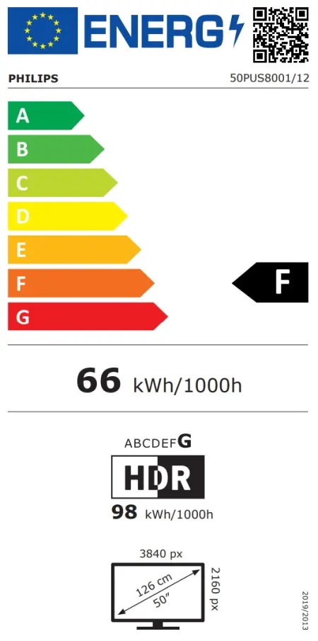 Телевизор Philips 50PUS8001/12, 50" 4K UHD LED, 3840x2160p, 60Hz, DVB-T/T2/T2-HD/C/S/S2, 3 sided Ambilight, CL+2.0, Perfect Pixel UHD, HDR10, HLG, Titan OS, Dolby Atmos, 3*HDMI, 2*USB, 802.11ac, BT 5.2, Easy Link 3.0, 20W RMS, Black
