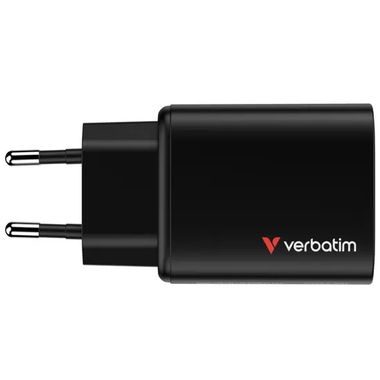 Зарядно устройство Verbatim Essentials GaN Charger 65W EU plug Black