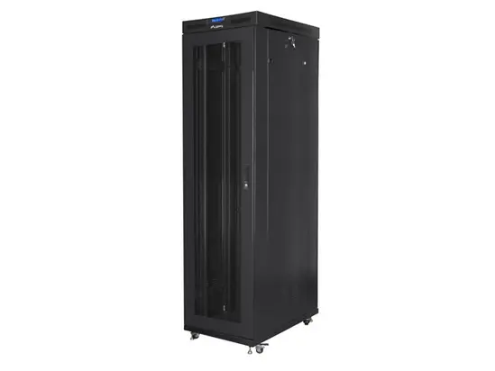 Комуникационен шкаф Lanberg rack cabinet 19' free-standing 47U800x1000 (flat pack) with mesh door lcd black v2