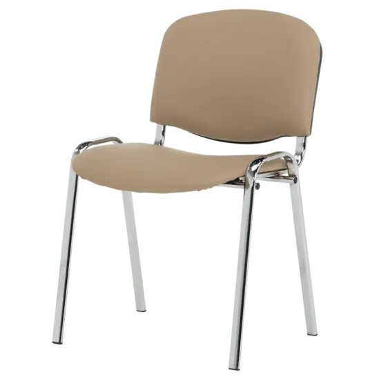 Посетителски стол GEN40 хром-снимка отстрани, еко кожа