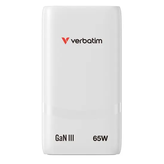 Зарядно устройство Verbatim Fold 'n' Go GaN Charger 65W EU plug White