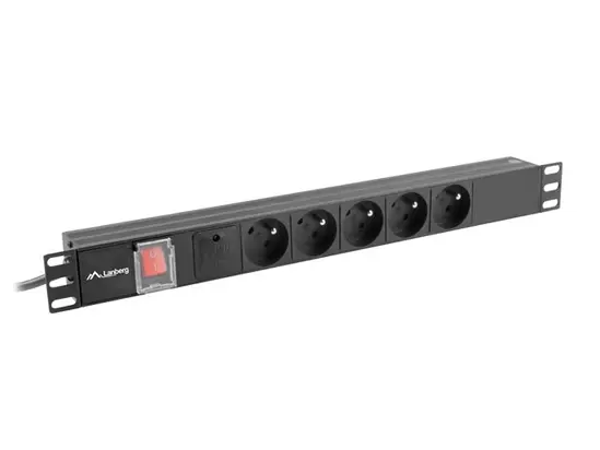 Разклонител Lanberg power distribution unit (pdu) 19' 1U 10a 2m 5x french outlets black c14