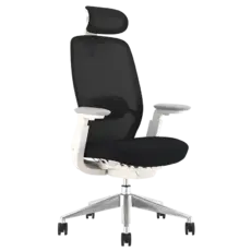 Работен стол ХЕЛИОС- черен меш, сниман отпред