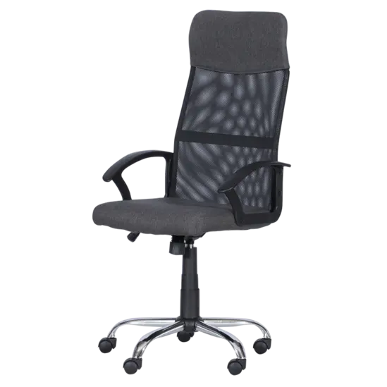 Директорски стол ЕГОР- сниман отстрани, хромирана база, фиксирани подлакътници