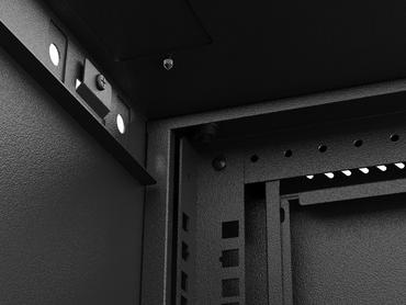 Комуникационен шкаф Lanberg rack cabinet 19' wall-mount 6U/540x350 (flat pack) with glass door black