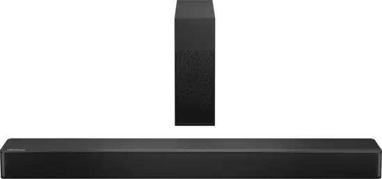 Аудио система Hisense HS2100 2.1 Ch 240W Sound Bar with Wireless Subwoofer - DTS Virtual X, Dolby Audio, 6 EQ Modes, HDMI ARC, Bluetooth 5.3