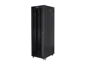 Комуникационен шкаф Lanberg rack cabinet 19' free-standing 42U800x800 (flat pack) with glass door lcd black v2