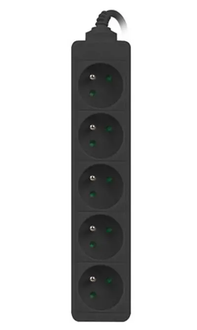 Разклонител Lanberg power strip 1.5m, 5 sockets, french quality-grade copper cable, black