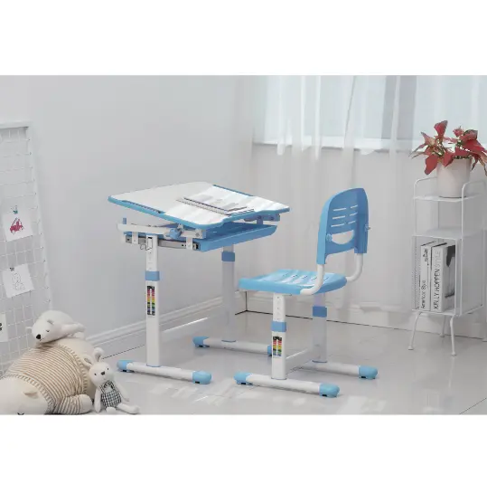 Комплект ученически чин и стол 201 син