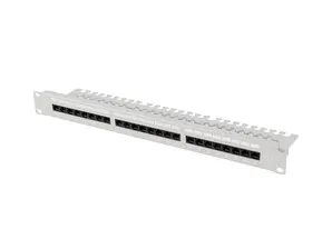 Пач панел Lanberg patch panel 24 port 1U 19' CAT.6a utp with cable organizer grey