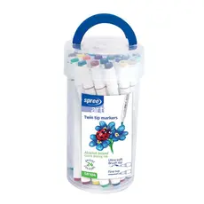 Флумастери Spree Art Soft Brush двувърхи 24 цвята цилиндър