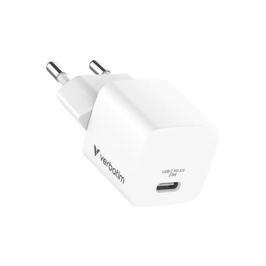 Зарядно устройство Verbatim Mini GaN Charger 20W EU plug