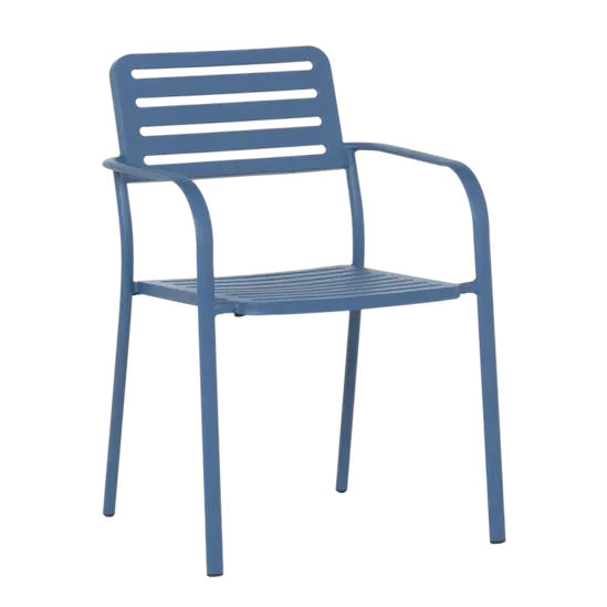 Градински стол ЛАЗУР- тъмносин цвят на метала